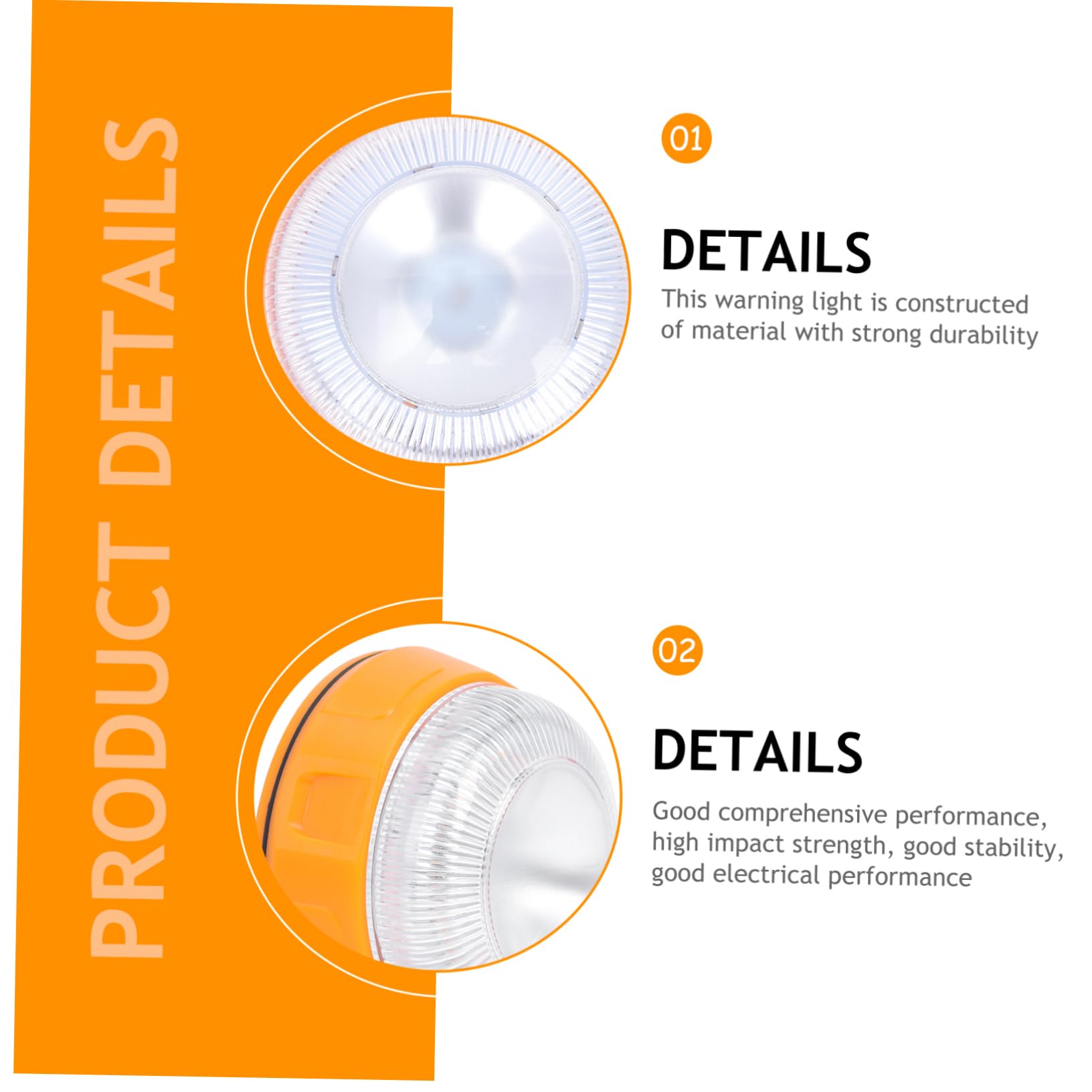 OUNONA 3pièces Lampe De Led Jaune Avertisseur Urgence Clignotant Accessoire Sécurité Automobile Éclairage De Route Pratique