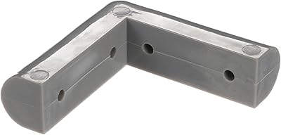 Gray Rubber Corner Bumper with Square Ends - 3-1/2