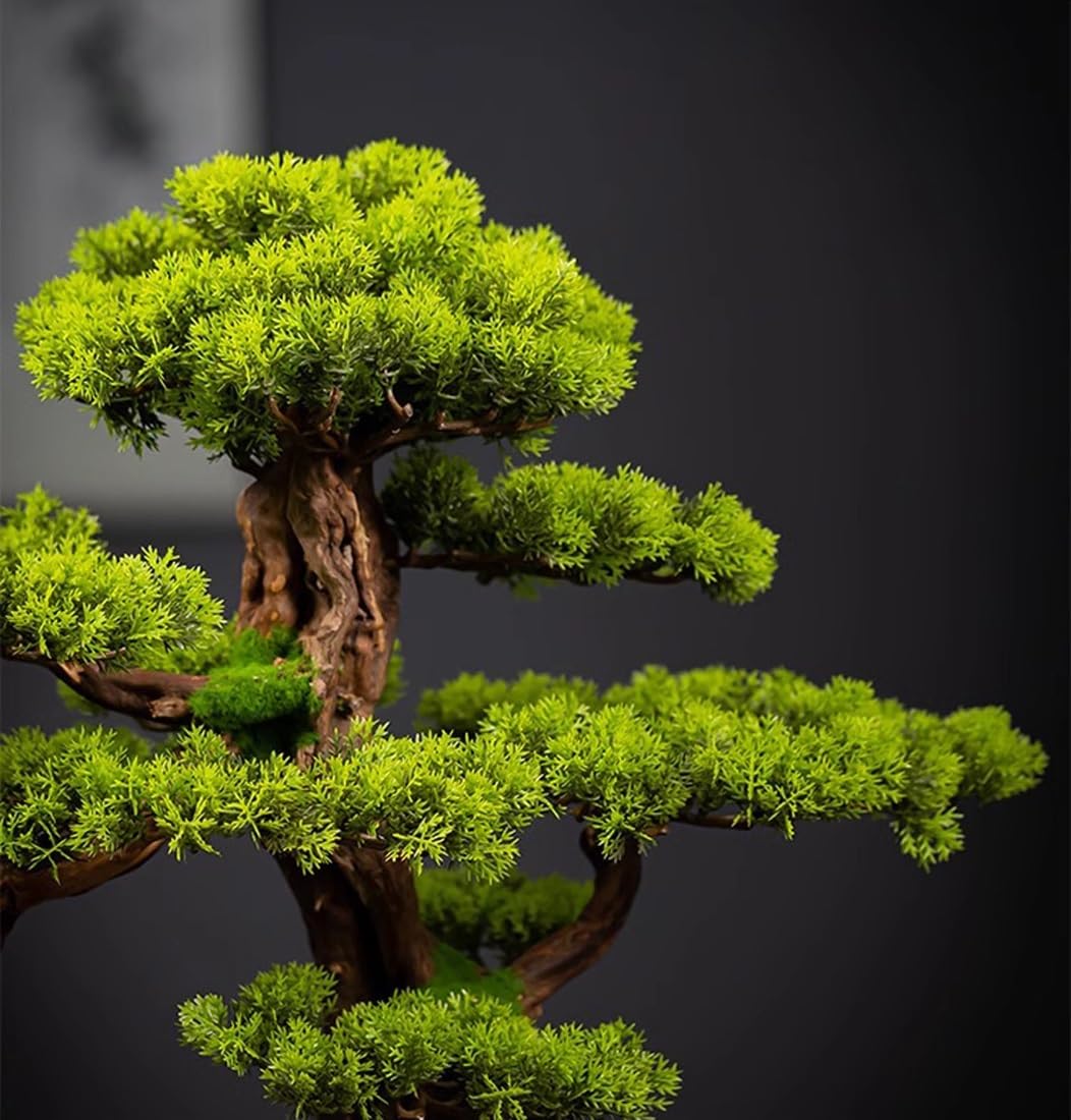 Árbol bonsái artificial, planta falsa de pino de imitación para decoración de jardín interior, ideal para decoración de escritorio del hogar u oficina