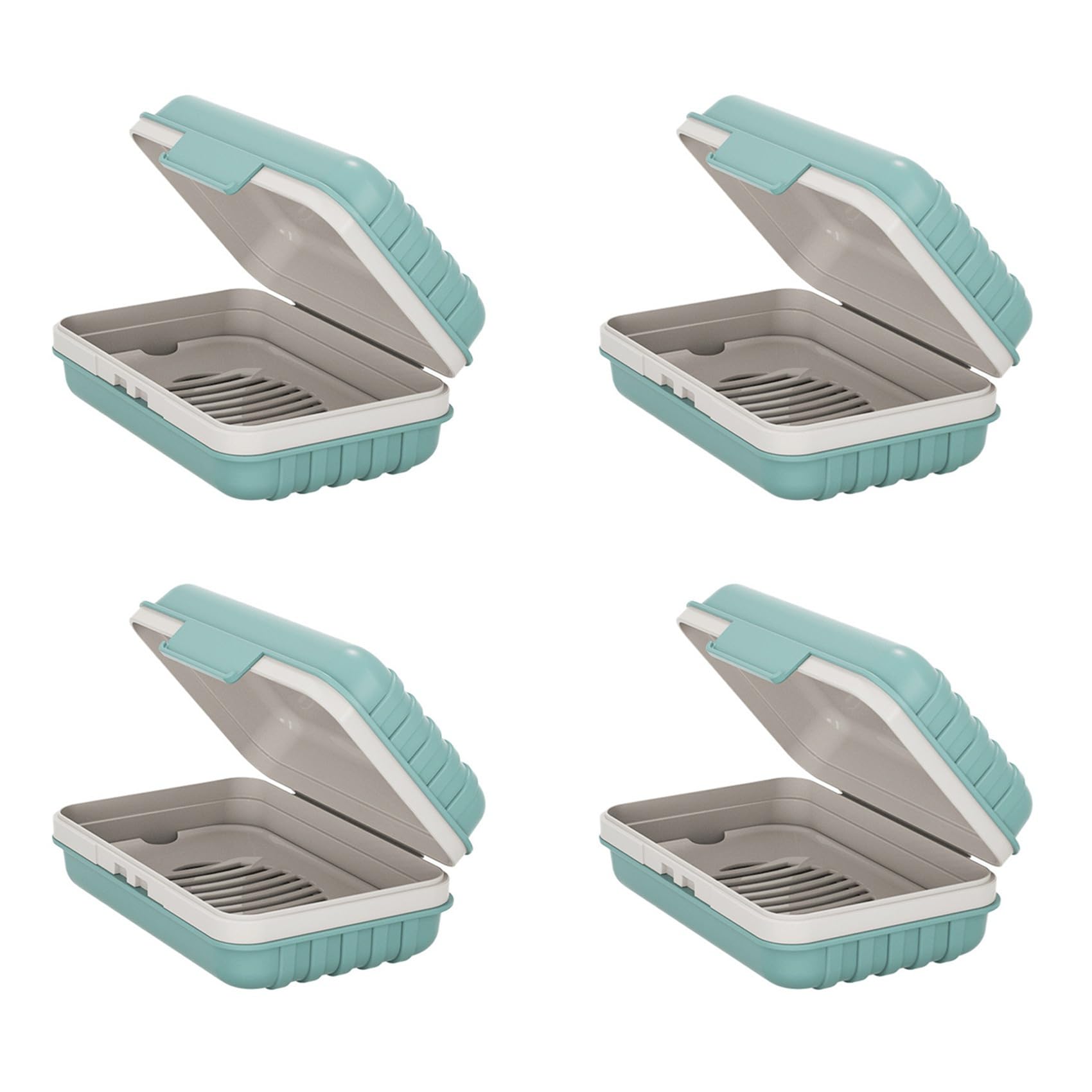Hndhbfgrt 4X Soap Holder, Soap Dish, Bar Soap Holder for Shower, Travel Soap Case with Lid for Gym, Travel Soap Box