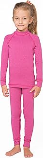 Conjunto Ropa Interior Térmica para Niños - Camiseta de Manga Larga y Pantalón - Set Infantil Elástico para Esquí Snowboard Acampada y Senderismo para Niño y Niña