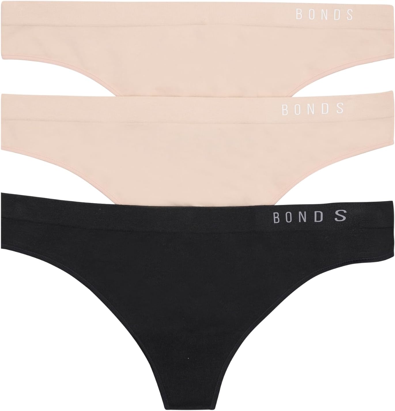 Bonds womens Seamless Invisi Thong With Mid Rise Fit in Cotton-rich Blend for Women, 3-pack