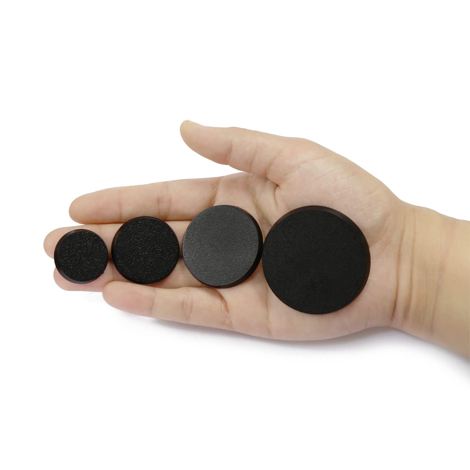 Evemodel 120 pz. Base rotonde in plastica da 25 mm, 32 mm, 40 mm, 50 mm, base mista per tavolo e gioco di miniature
