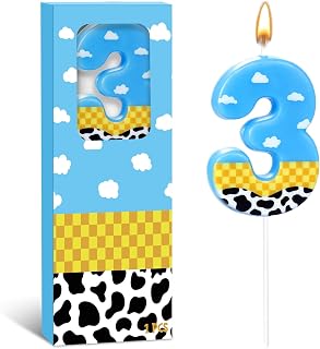 Toys Inspired Game Birthday Number Candles 3, Cake Party Decoration | Number 3 Cake Candle Topper, Decor for Birthday Celebrations, Themed Party Supplies, and cake decorating accessories