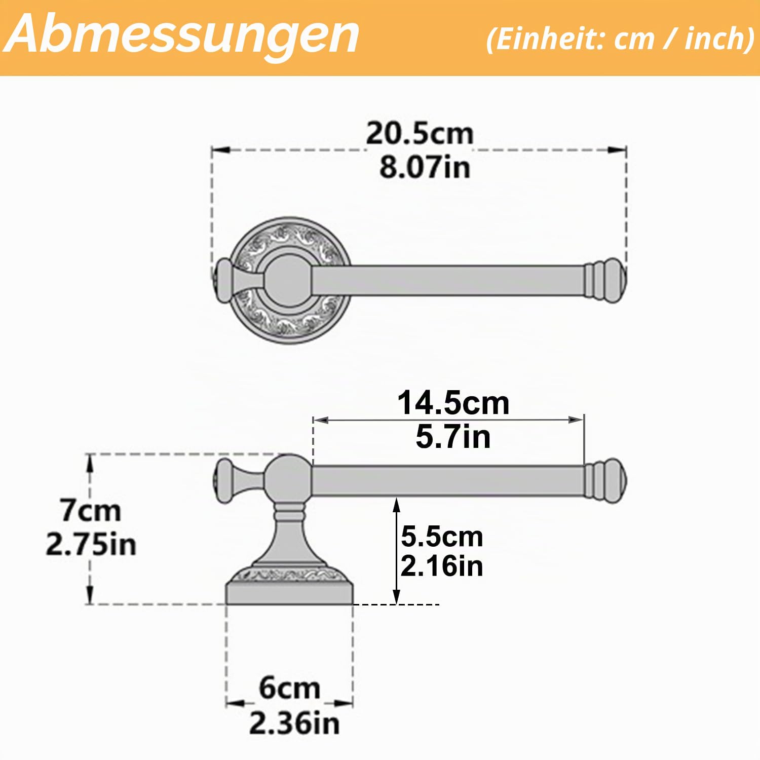 Flybath Toilettenpapierhalter und Handtuchring Set Antik Gebürstete Messing Wandmontage für Bad Küche Hotel
