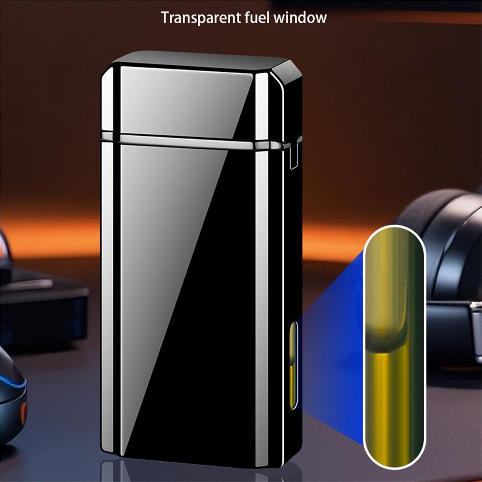 Mechero de butano – Doble llama inteligente controlada por voz, tamaño de llama ajustable, diseño portátil de metal, gas butano reciclable, ideal para velas y colección