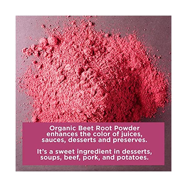Beet Root Powder | by HQOExpress | USDA Certified Organic | Resealable 8oz bag | Beetroot | Raw | Non GMO | Nitric Oxide Booster | Lab Tested | Raw | Non-GMO | Kosher | USA Packaged