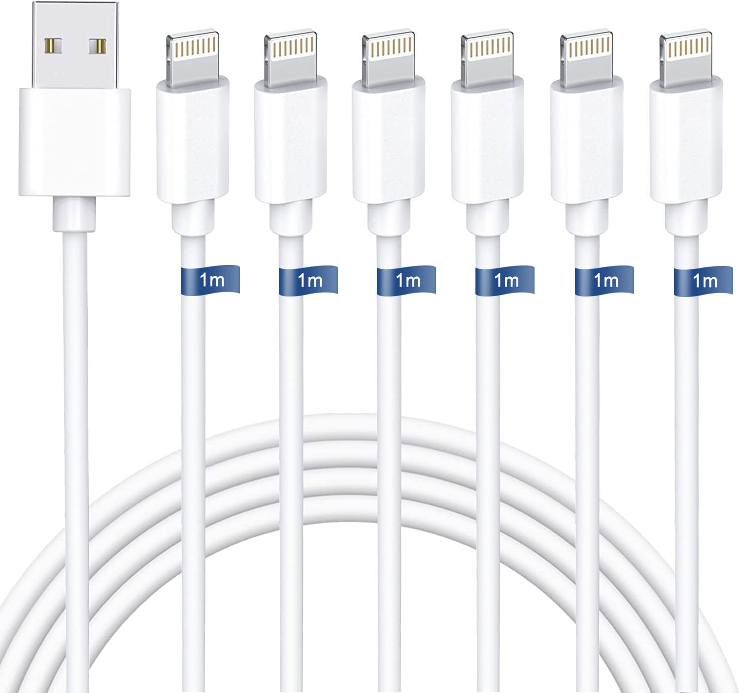 ライトニングケーブル 1M 6本セット iphone 充電ケーブル mfi認証 充電コード アイホン充電ケーブル あいふぉん らいとにんくけーぶる lightning急速データ転送 断線防止 高耐久コネクタ採用 人気 急速データ転送 高速 対応機器iPhone/iPad/iPod各種