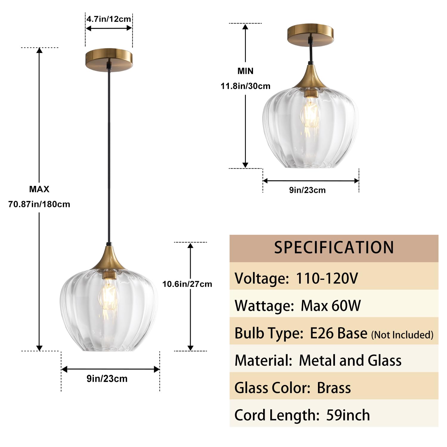 Lámparas colgantes de cristal para isla de cocina, lámpara colgante vintage de 9 pulgadas, accesorios de iluminación de techo, lámpara moderna de oro cepillado para comedor, sala de 7