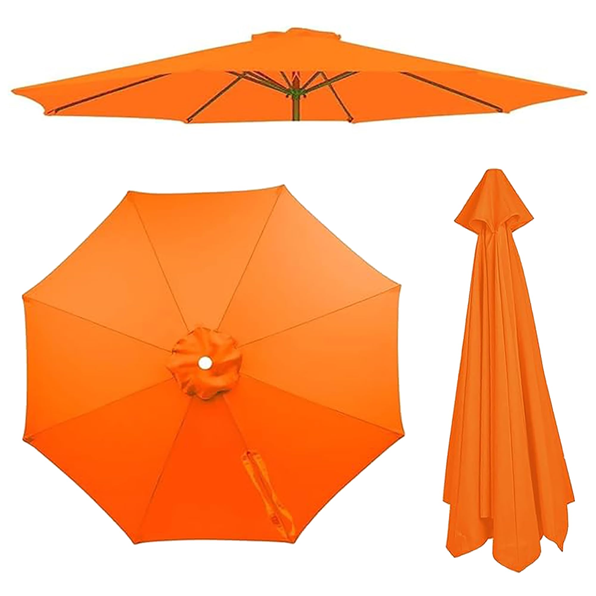 Replacement Canopy for Patio Umbrella, 6/8 Ribs Cantilever Umbrella Fabric, Waterproof Parasol Cover, Garden Parasol Cloth, Replacement Parasol Canopy Sun Umbrella Replacement Cloth Orange Color — image 1