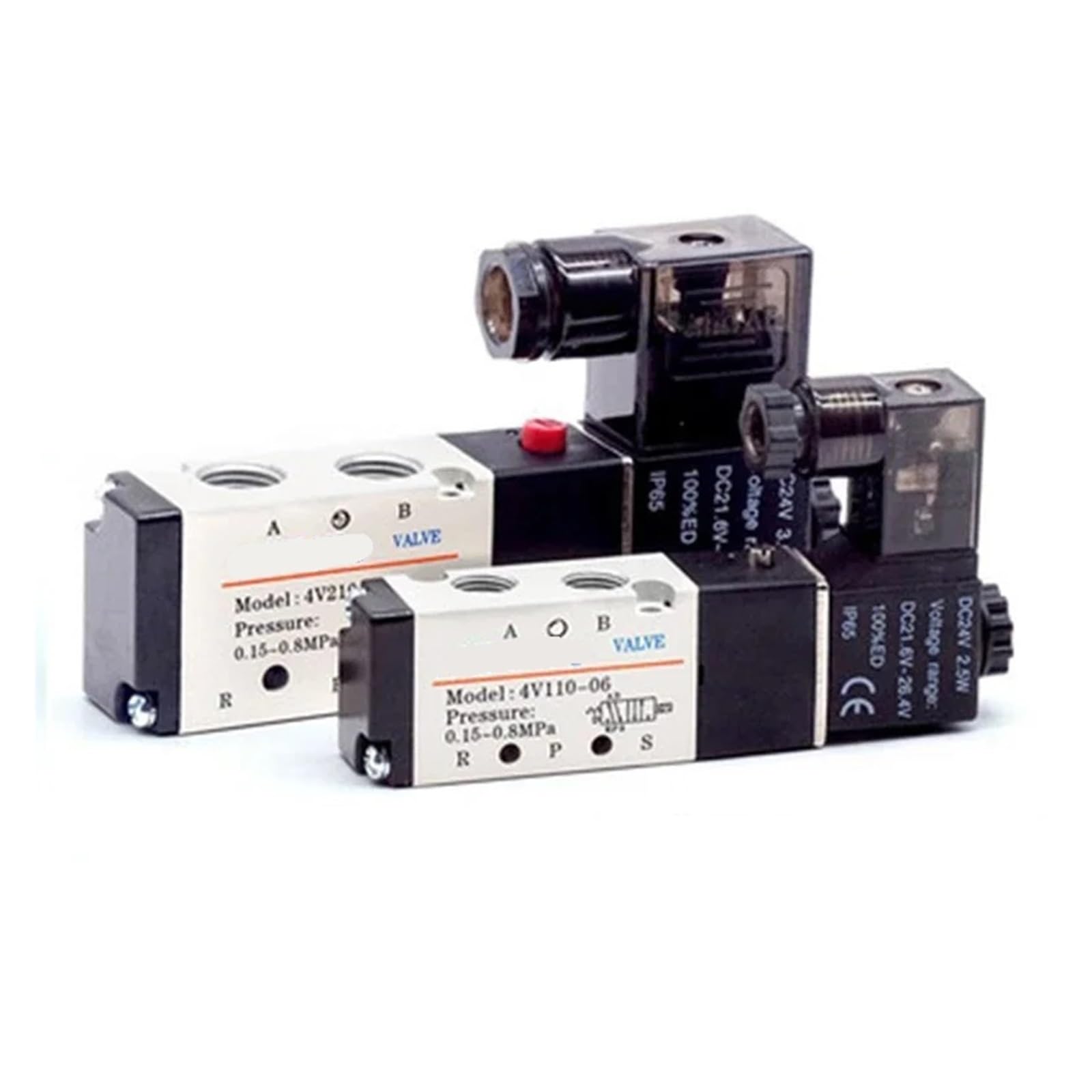 QRUYHBAJU 1pcs 4V210-08 24v Solenoid Valve 4V210-08-10 24DC 4V410-15 4V110-06 AC220 DC12 AC24(4V210-08 DC12)
