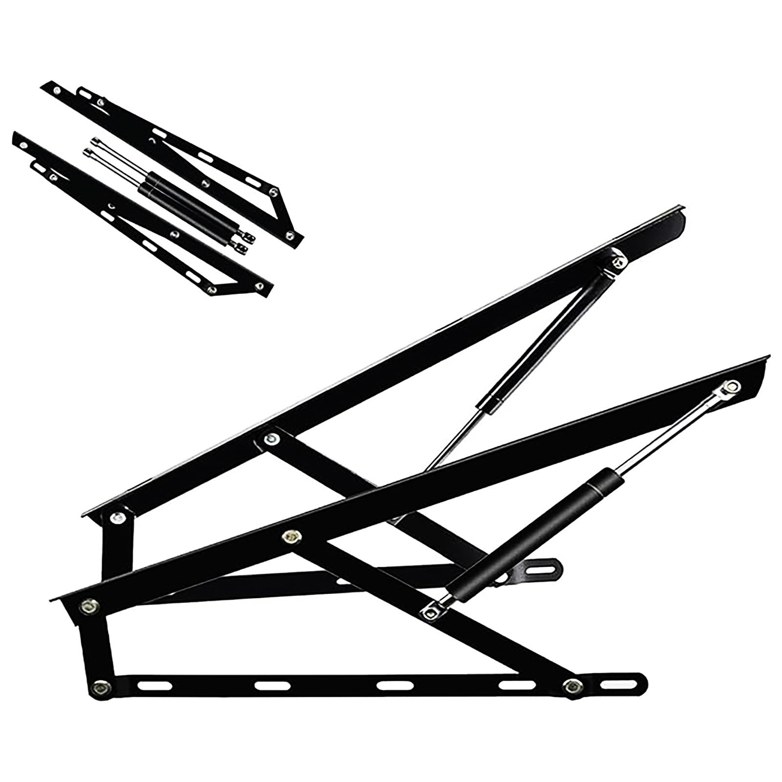 Rofbihg Black Bed Lift Mechanism 61/75/90/110/120/150Cm Hydraulic Bed Lift Kit Tatami Support Rod High Box Bed Lift Furniture Heavy Duty Gas Spring Bed Storage Lift Kit Hydraulic Bed Mechanism(150Cm)