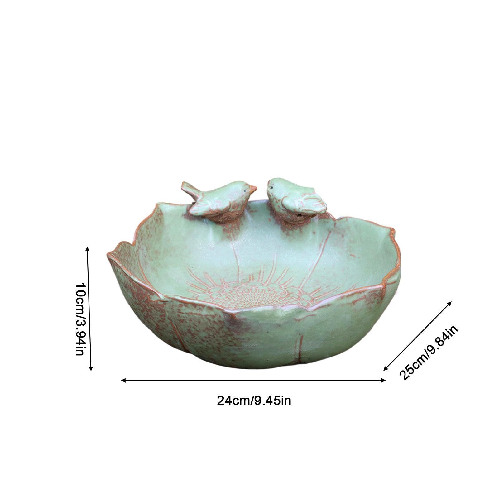 Baño para Aves de Exterior y a Prueba de Fugas | Bebedero de Cerámica Maceta para Exterior para Jardín Interior Exterior, Patio, Balcón, Ventana, Terraza