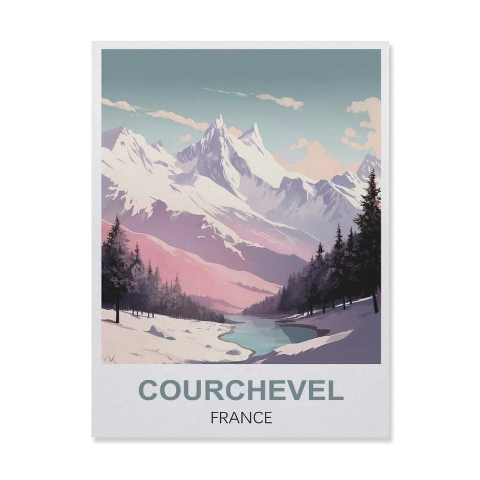 Vintage Metal Tin Sign，Courchevel France(15x30cm）