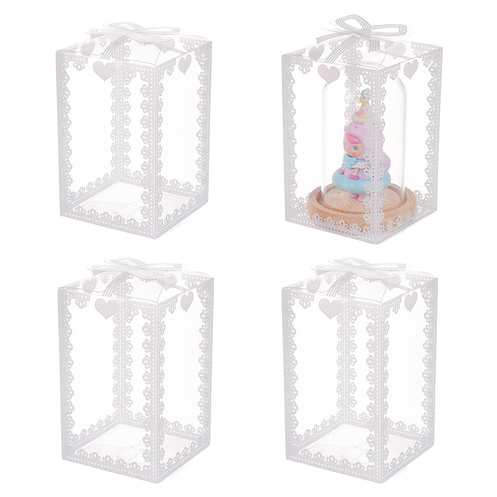 BENECREAT 20 STKS Rechthoekige Transparante Plastic Geschenkdoos, 7x7x10cm PVC Plastic Gift Organiser, Gift Verpakking Benodigdheden voor Valentijnsdag Gift Verpakking