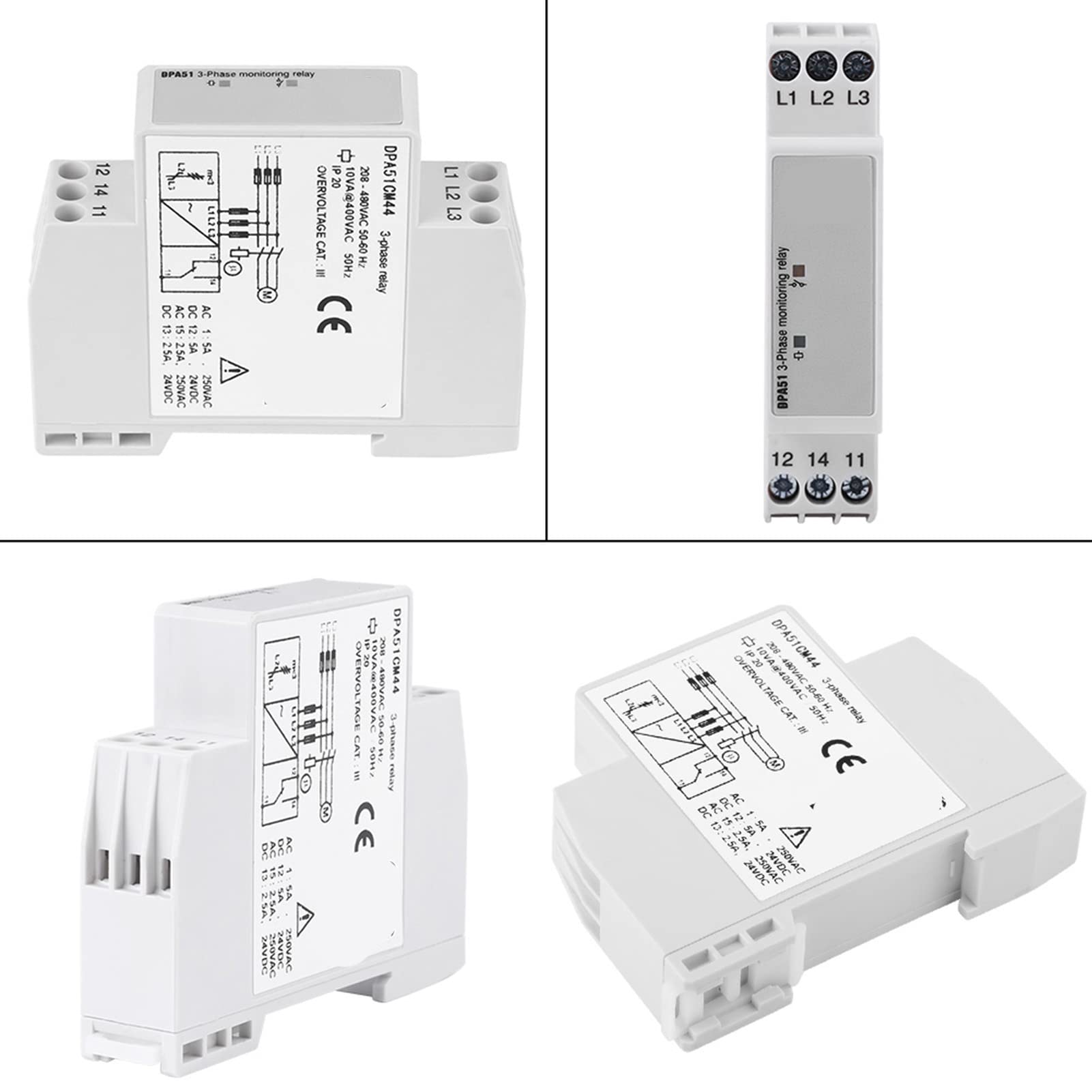 DPA51CM44 Protezione Sequenza Fasi Relè di Monitoraggio Trifase 208-480 V CA.