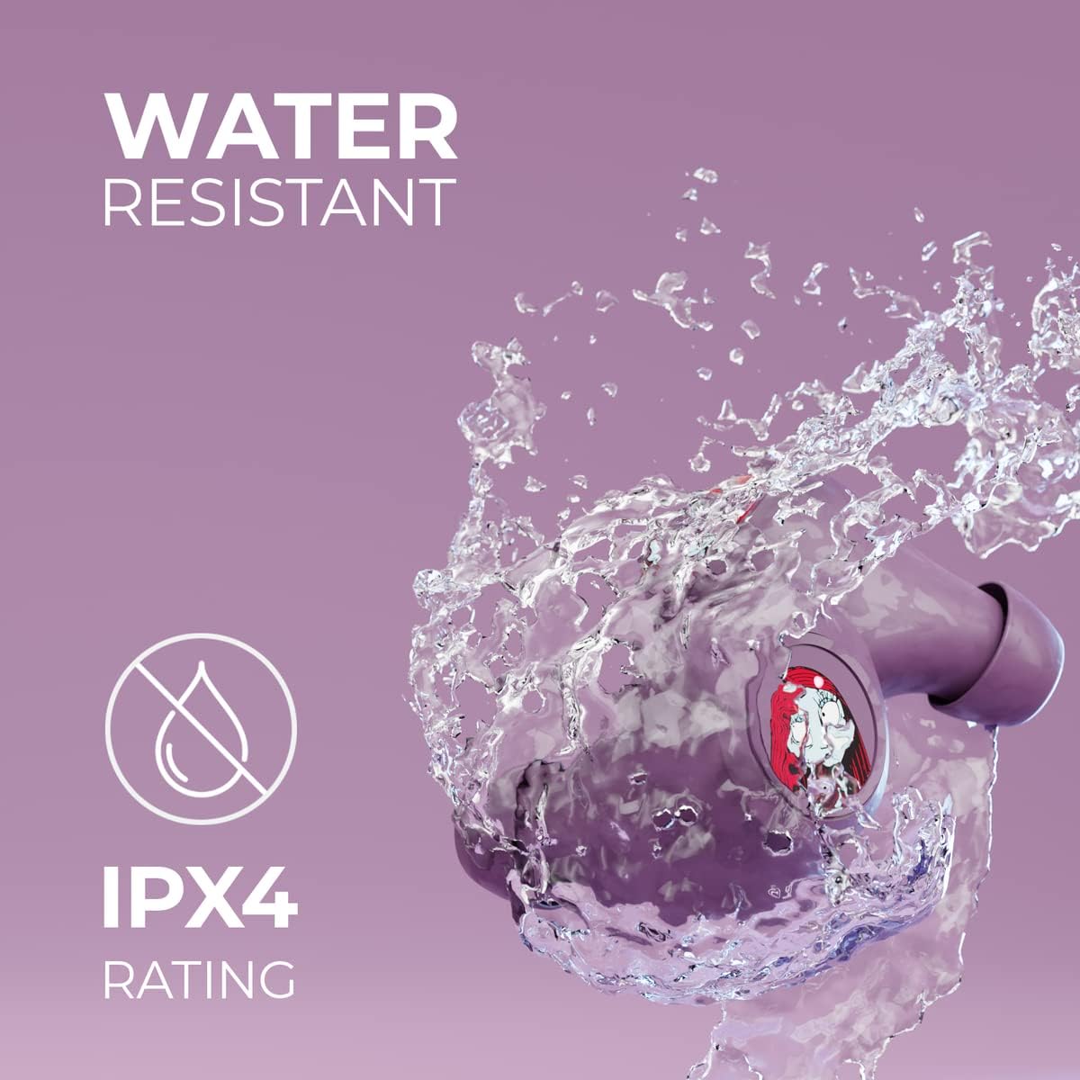 Disney Nightmare Before Christmas Sally Dress TWS Earbuds Wireless Bluetooth 5.0 Compatible in-Ear Headset with Built-in Mic & Portable Recharging Case - IPX8 Waterproof & Sweatproof,Long Battery Life - Image 3