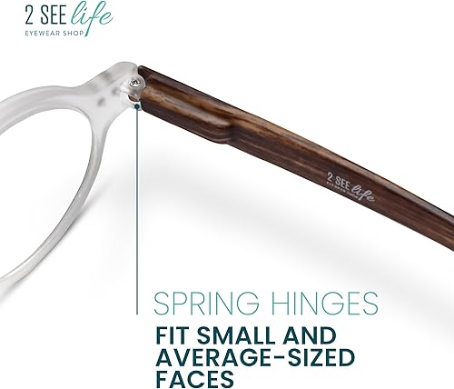 Miniatura 6 de Lentes de lectura redondos retro pequeños transparentes para hombres y mujeres con aspecto vintage con visión clara, lectores duraderos para mujeres