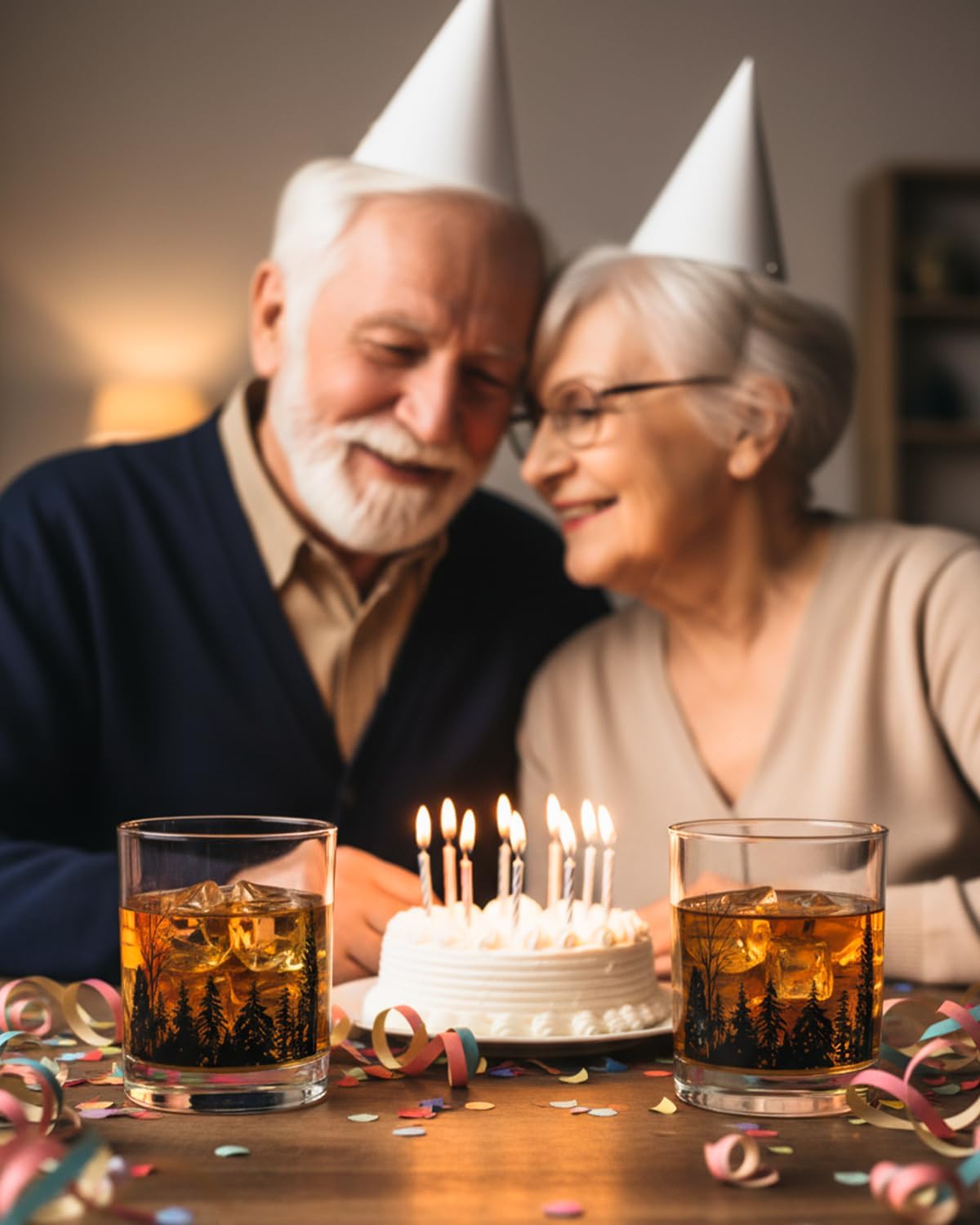 TOOWELL Whiskey Glasses Set of 2 - Retirement Gifts for Men Woman, 11OZ Bourbon Glass Old Fashioned Handmade, 40th 50th 60th Birthday Gifts for Him Dad Anniversary Valentines Party Decorations - Image 2