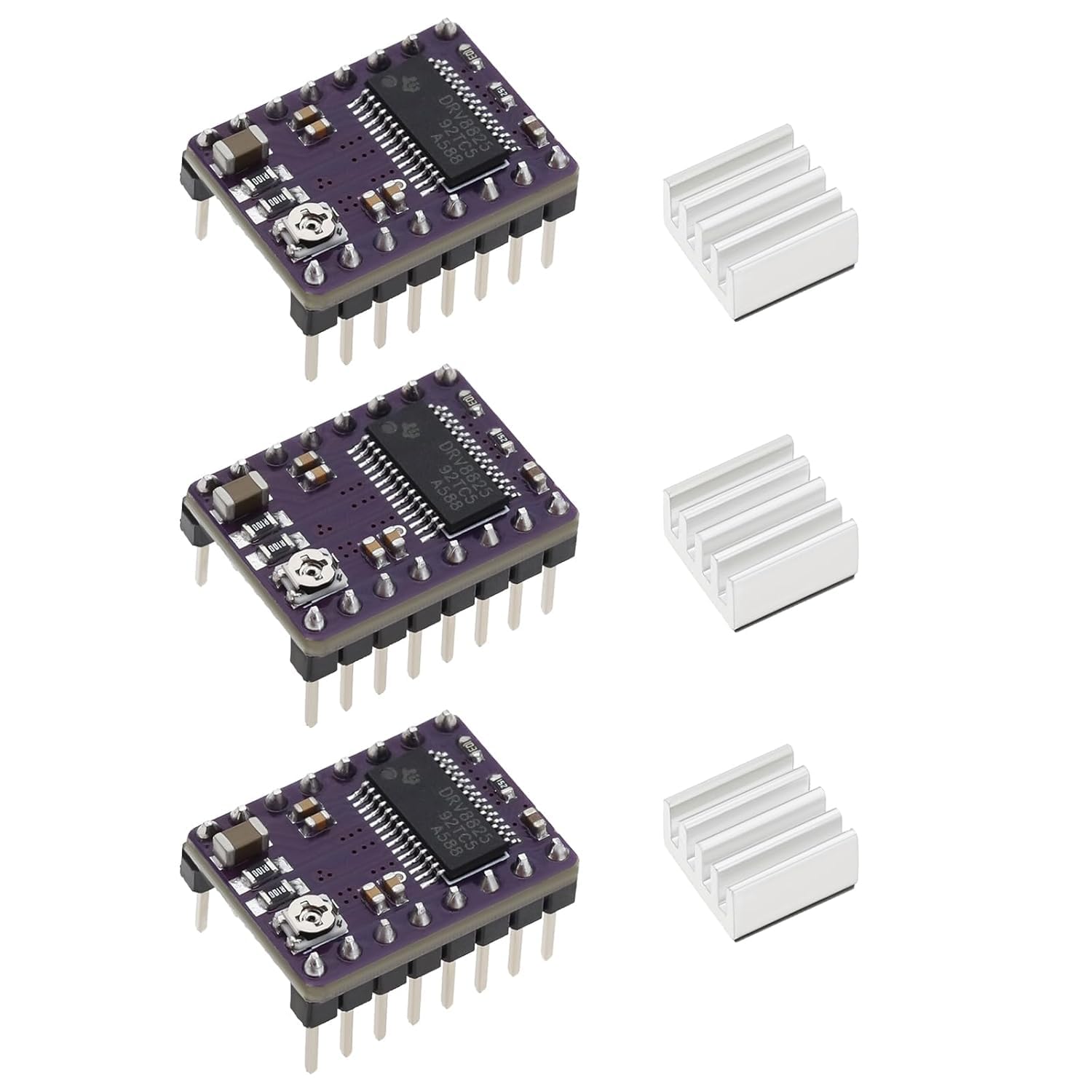 DRV8825 Stepper Motor Driver Module Pack of 3 with Heatsinks for Rduino Projects, Adjustable Current Control & Thermal Protection-image-28