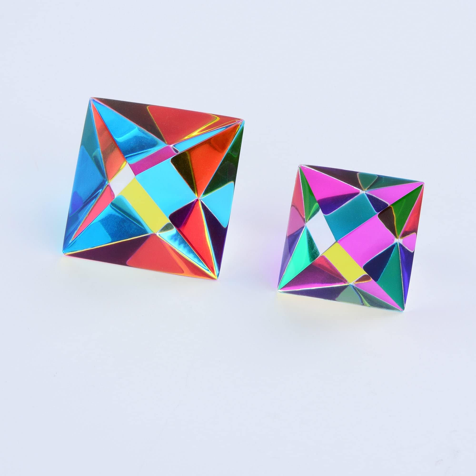 CMY Cubes THE AETHER (30mm) - Octahedron () - Optical Polyhedron - Cyan, Magenta, Yellow - Subtractive Color Mixing, Diamond Polished, Scientific and Educational Toys, Gorgeous Physics Toys