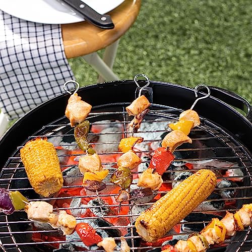 COM-FOUR® 24x Stainless Steel skewers - 24 cm Long Meat skewers - BBQ skewers for Meat Fish and Vegetables (24cm) - Image 2