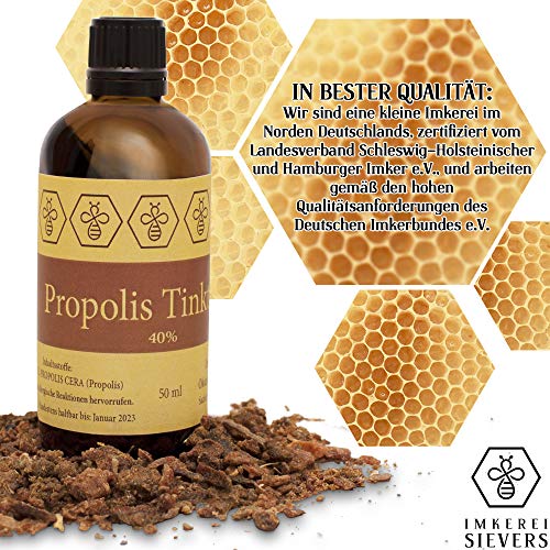 Nordbienchen Propolis Tropfen 40% - naturreine Propolis Tinktur direkt vom Imker - natürliches Rachen Spray, als Nagelserum, zum Gurgeln, bei Hautunreinheiten, uvm. Extrakt Serum 50ml – Bild 3