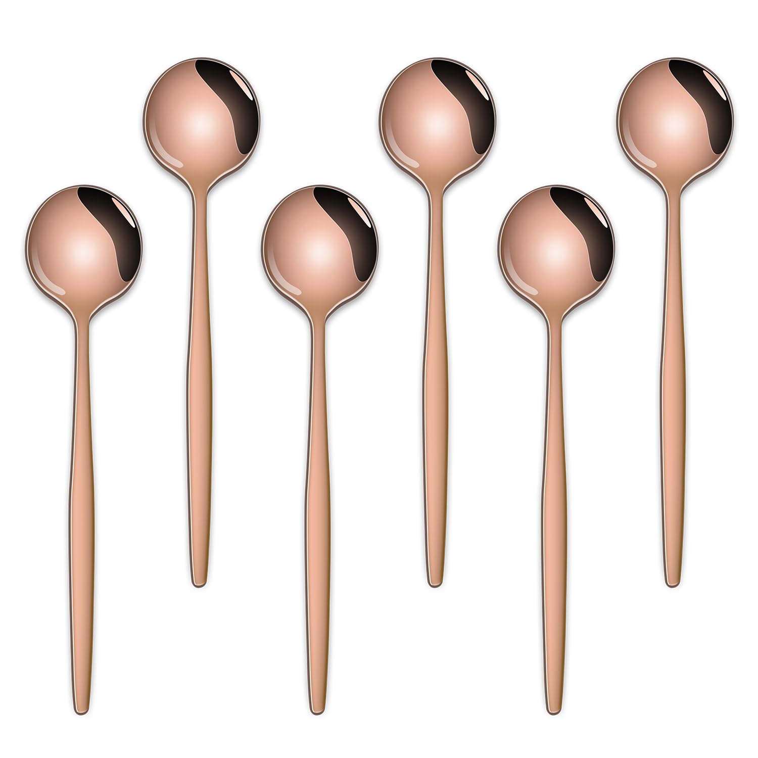 5.1Inch Stainless Steel Coffee &amp; Tea Spoons Set,Rose Gold Teaspoon,Small Spoons For Dessert or Tea,Espresso Spoon For Cafe