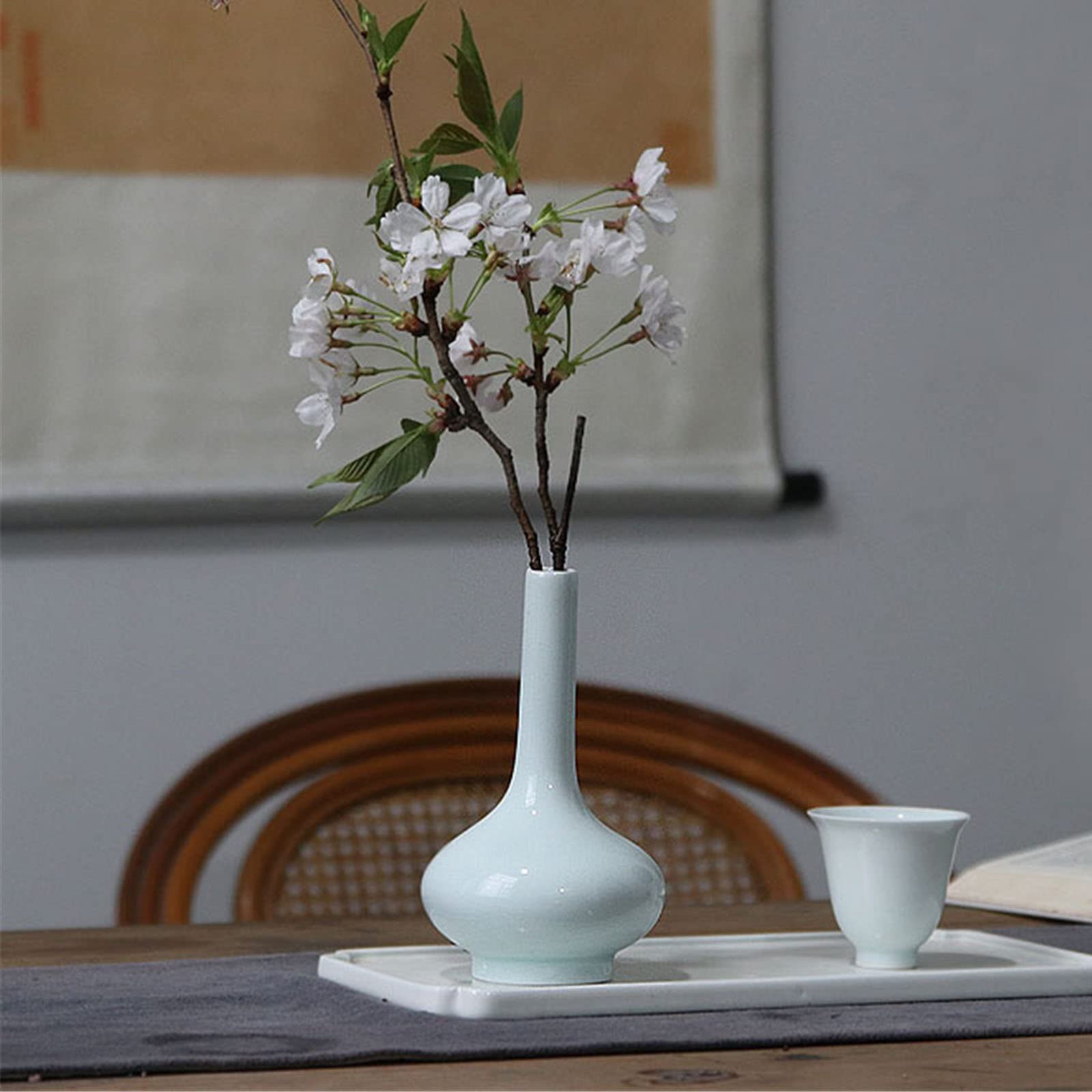 Amazon.co.jp: ミニ花瓶、卓上花瓶、首の長い花瓶、お茶教室の装飾用の