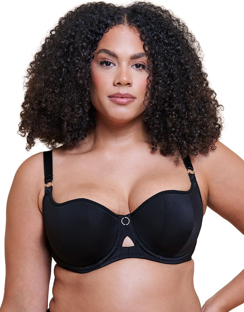 Curvy Kate Women's Black Boost Me Up Balcony Bra Underwired Padded Lingerie In | Size: 36E