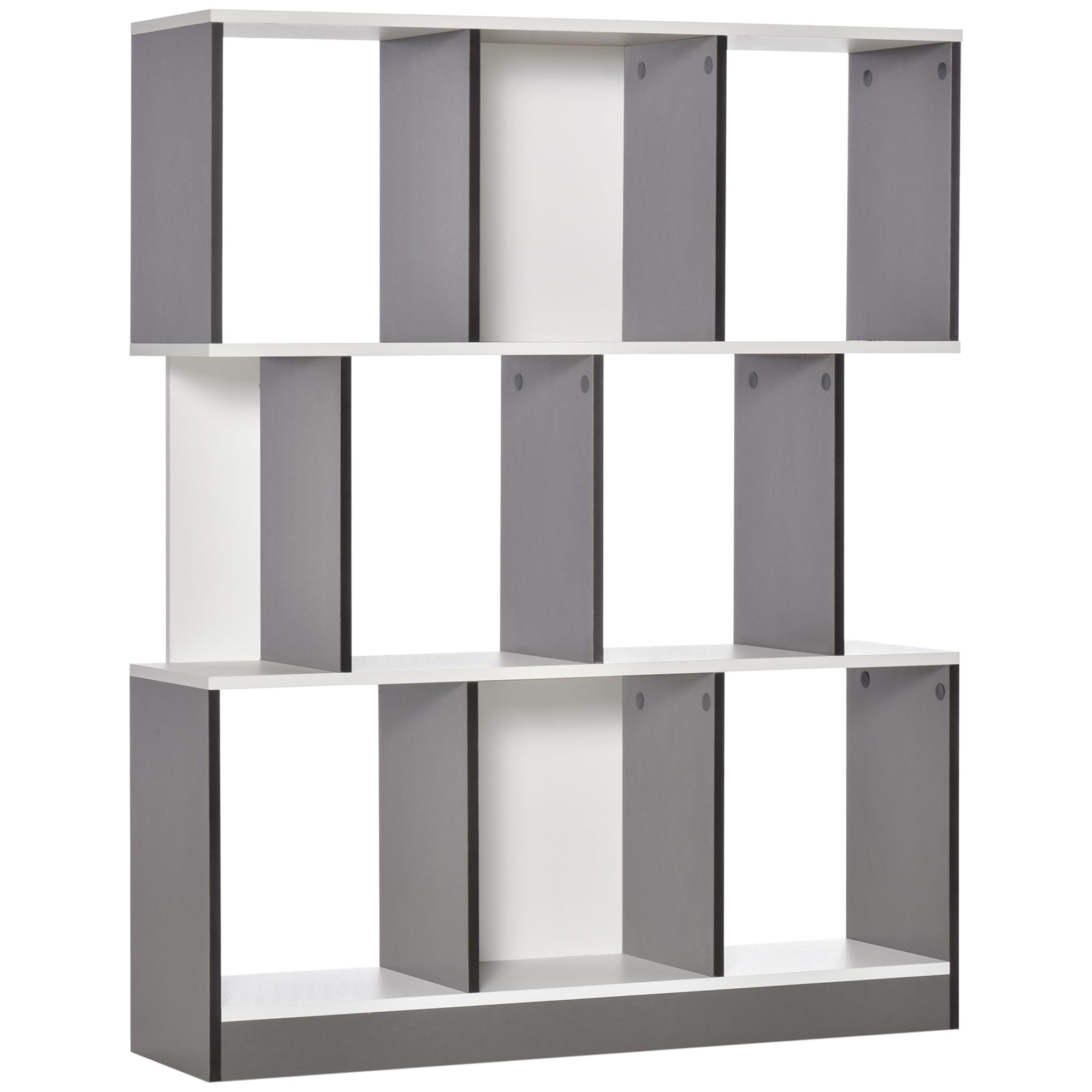 HOMCOM Mobile Libreria a 8 Ripiani 100x27x124 cm Grigio Scuro | per Soggiorno e Camera da Letto, Libreria Scaffale Moderna, in Truciolato
