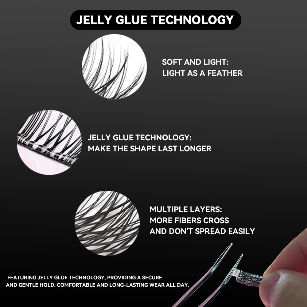 Cofier Wispy Lash Clusters Kit, 80-Piece DIY Individual Eyelashes