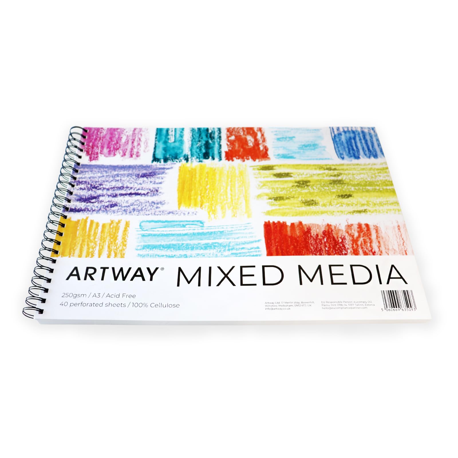 Artway A3 Mixed Media Pad, Spiral Bound, 250gsm Heavyweight Cartridge Paper