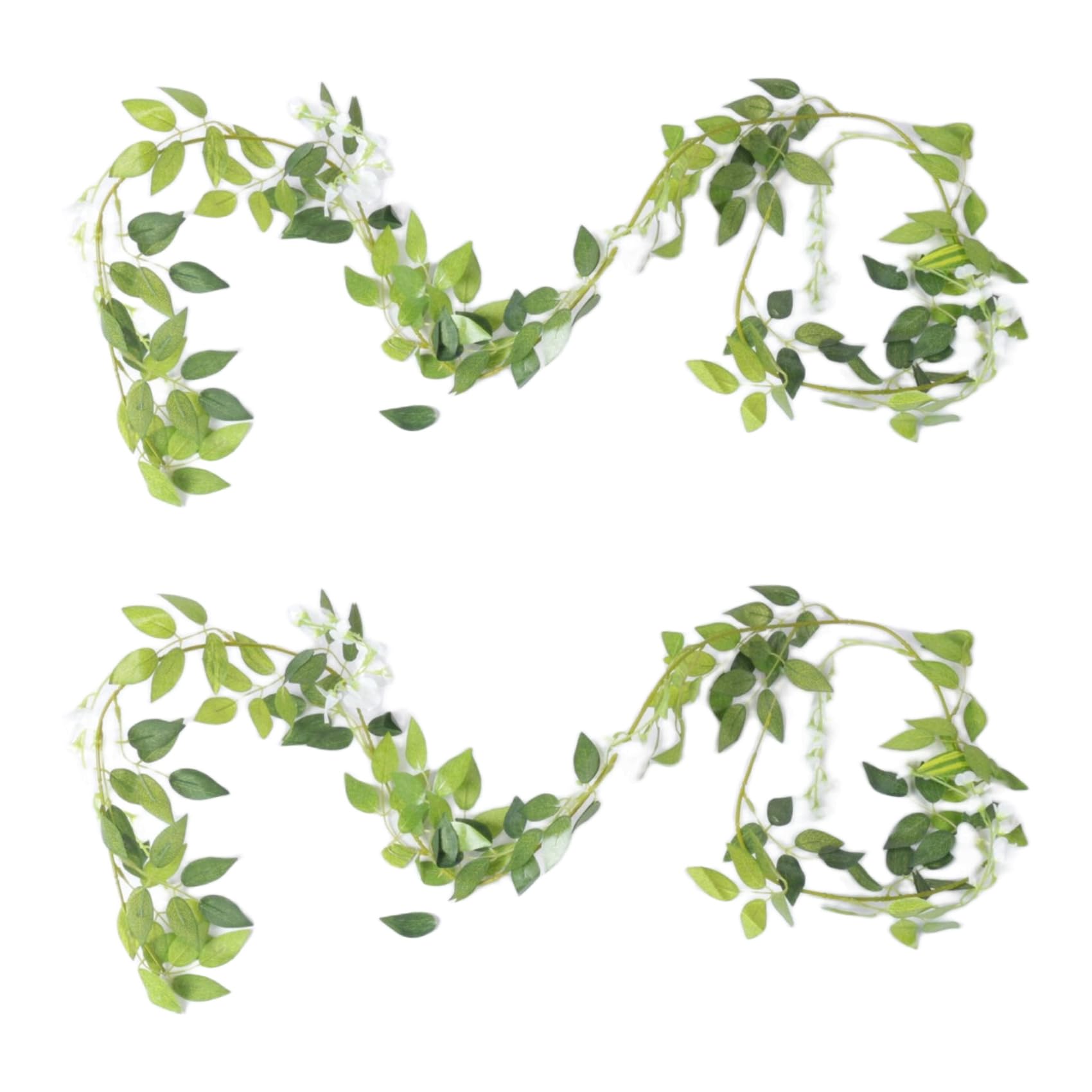 MOLERRI 2Pcs 7Ft/Pcs Artificial Wisteria Vine, Flower Garland Wisteria Vine Rattan Hanging Flowers for Outdoor Ceremony,White