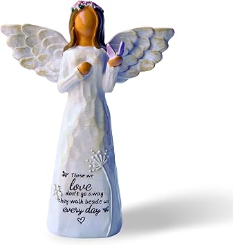 Sympathy Gifts for Loss of Loved One, 5.5" Angel Memorial Gift for Loss of Dad Mom Grandmother, Angel Figurine for Bereavement Remembrance Grief