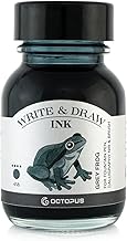 Octopus Write and Draw Ink 458 Grey Frog Waterproof Writing and Drawing Ink, Calligraphic Ink, Lightfast Drawing Center for Fountain Pen, Grey, 50ml