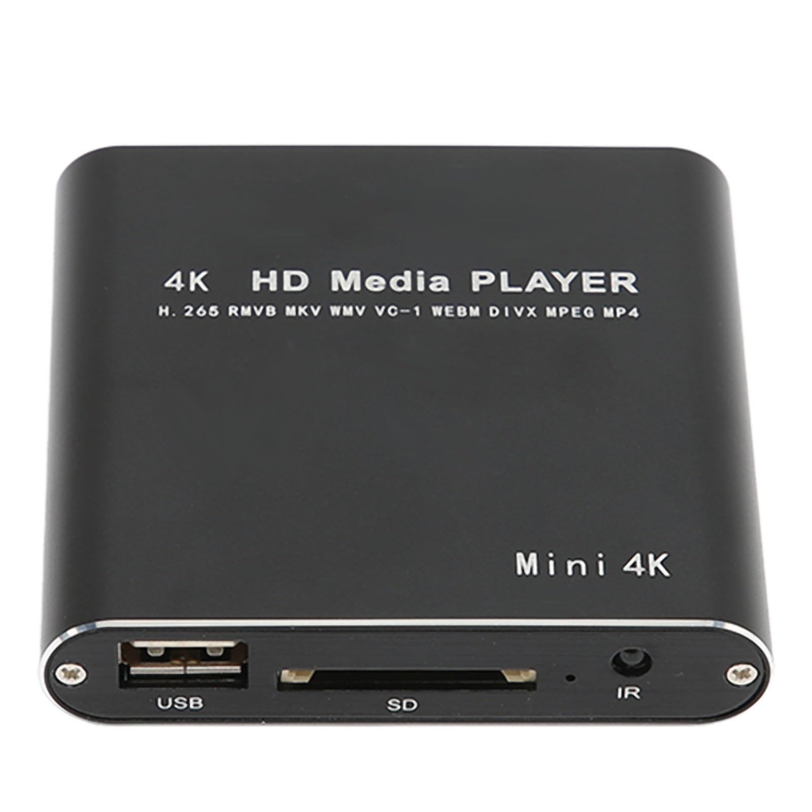 VBESTLIFE Lettore Multimediale 4K, Lettore Multimediale per Lettore Video HD, con Telecomando, Lettore MP4 Digitale, per Schede di Memoria USB AV con Interfaccia Multimediale HD(Nero)