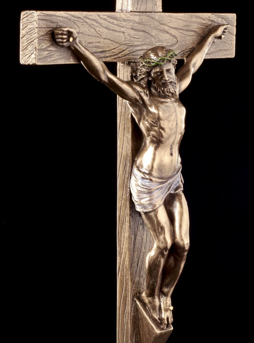 RELIEF MURAL crucifix - Jésus sur la Croix VERONESE Figurine Décoration murale bronze-optique