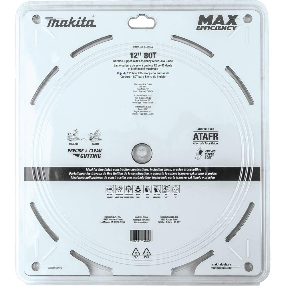Makita B-66999 30.5 cm 80T brzeszczot do piły ukośnej o maksymalnej wydajności