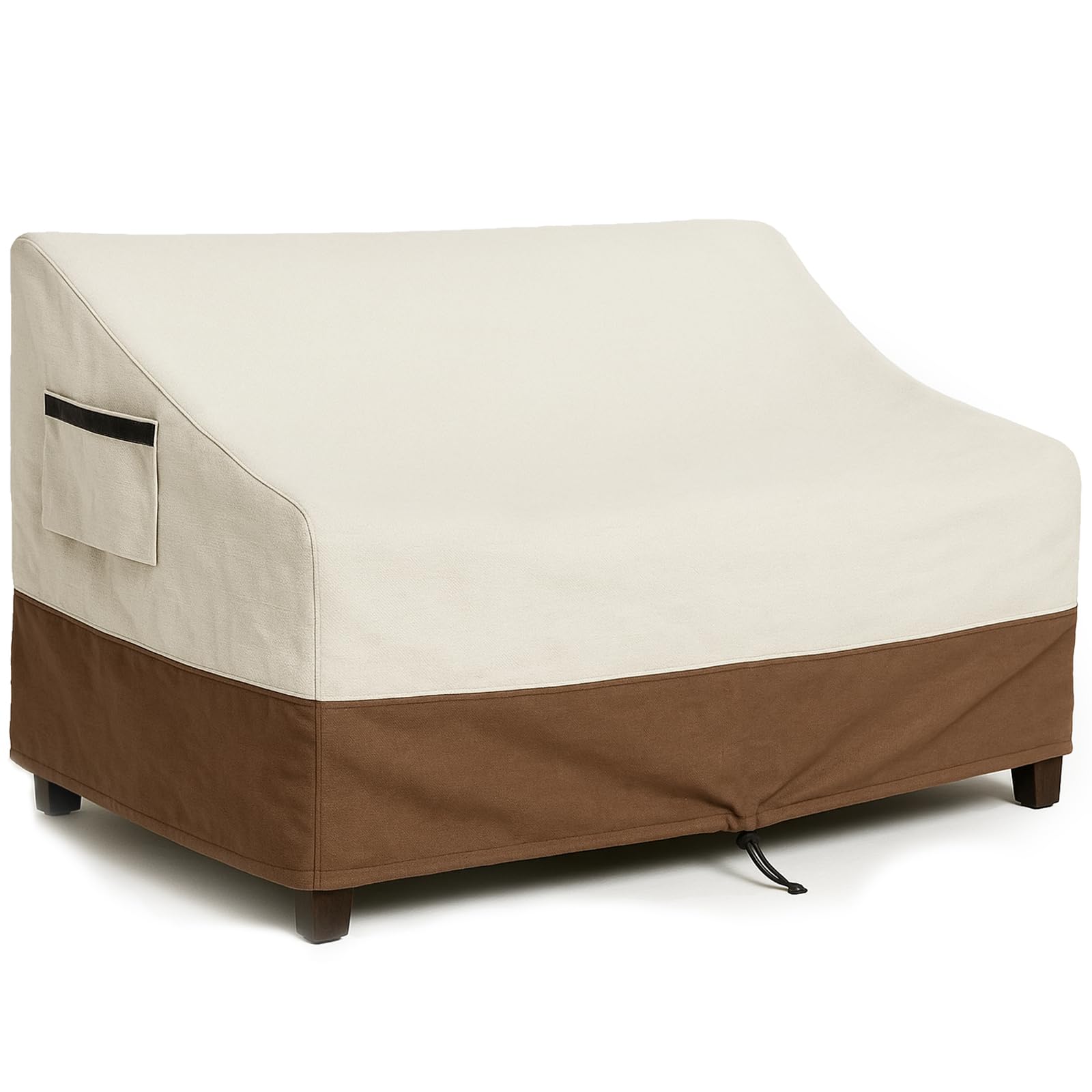 Outdoor Sofa Cover, Waterproof Patio Furniture Cover 76W x 32.7D x 33H inches Heavy Duty 600D Oxford Fabric Beige and Brown