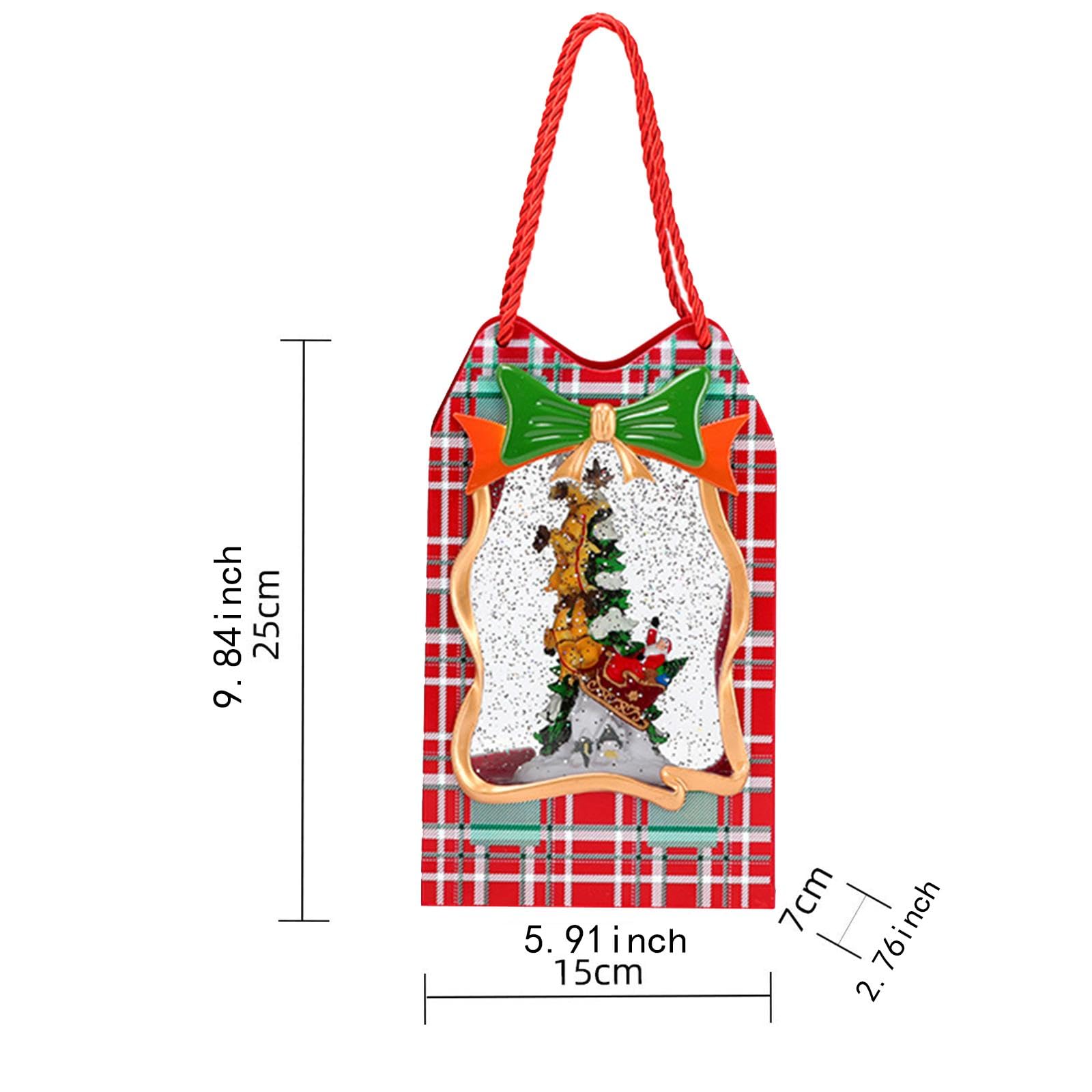 Qianly Boîte à Musique Scène de Noël Éclairée Ornement de Fête Lanterne Décorative Boule Scintillante avec 8 Chansons et Double Alimentation Adapté pour Le, Le Traîneau du Père