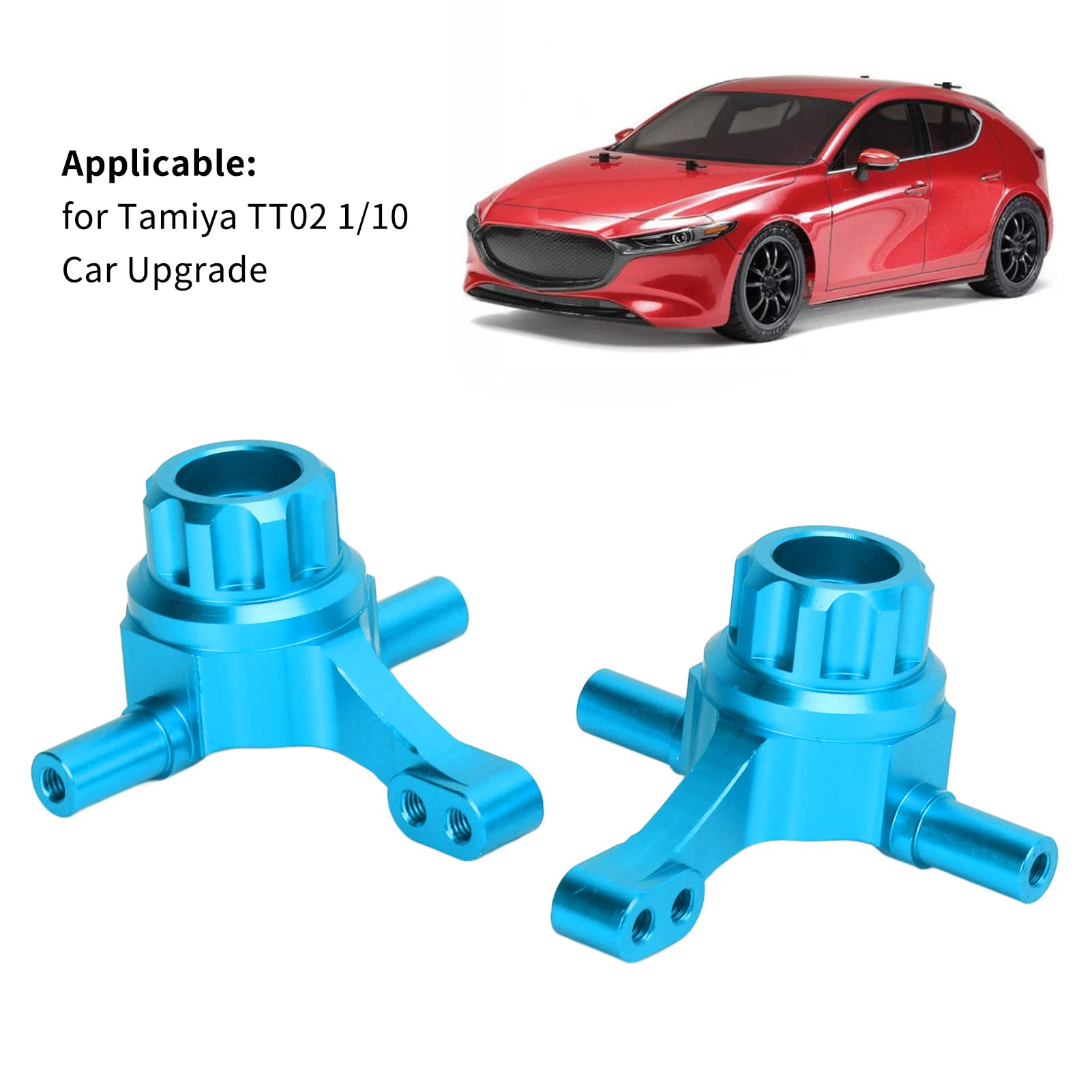 Przednie Ramiona Samochodu RC, Przednie Ramię Kierownicy ze Stopu Aluminium dla Tamiya TT02 1/10 Części do Modernizacji Samochodu RC Lekka i łatwa Instalacja(niebieski)