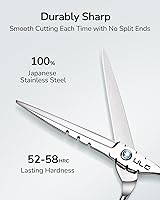 Vista 59 de ULG Tijeras de corte de pelo, tijeras de barbería profesional, tijeras de peluquería, tijeras, navajas para el adelgazamiento del cabello, tijeras