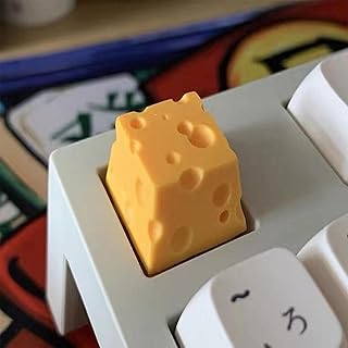 Resin Keycap,Lovely Cheese Style Hand Painted Keycap Replacement and Exquisite Details Durable Cute Keycap,Handmade Custom Resin Personalized Keycap Unique Gifts for Friends