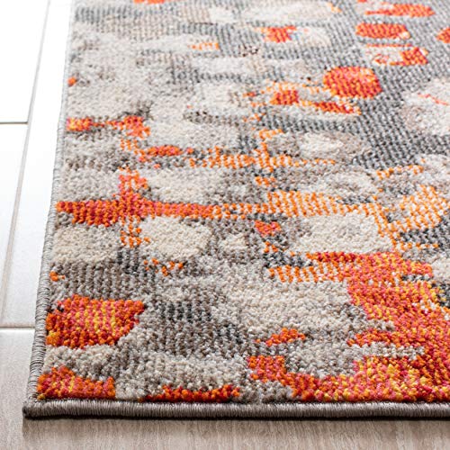 Safavieh Madison Collection Runner Rug - 2'2" X 8', Grey & Orange, Boho Abstract Distressed Design, Non-Shedding & Easy Care, Ideal For High Traffic Areas In Living Room, Bedroom (Mad425H) #TOP2