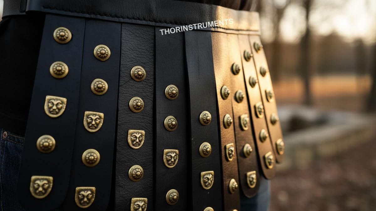 THOR INSTRUMENTS Roman Black Leather Apron Belt Wearable Armor Costume Rustic Vintage Home Decor Gifts