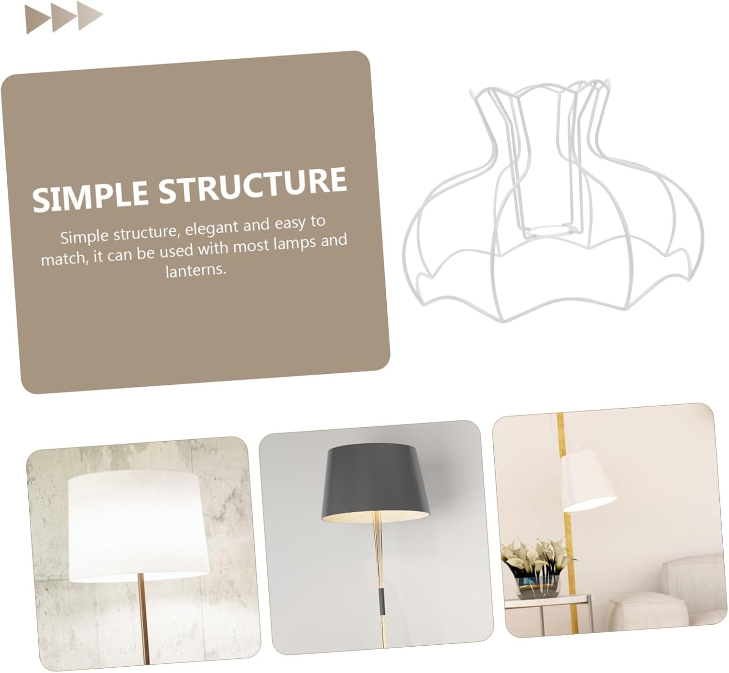 E27 European Style Lamp Shade Bracket DIY Iron Chandelier Frame for Table Lamp Adjustable Vintage Lampshade Holder for Home Decor