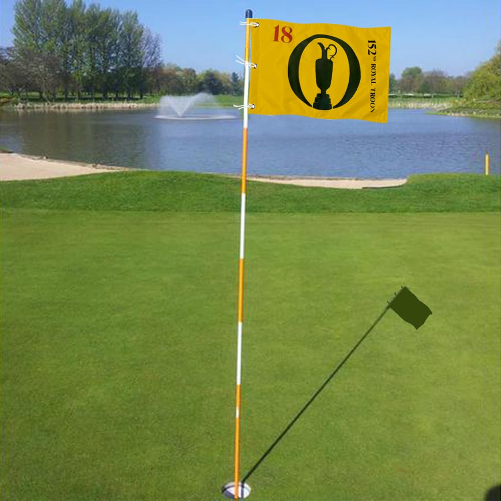 2BUT British Open 2024 Golf-Pin-Flagge, grüne Golfflagge für Hinterhof, Garten, doppelt genäht, 600D-Nylon, Miniatur-Pin-Flagge (50,8 x 33 cm)