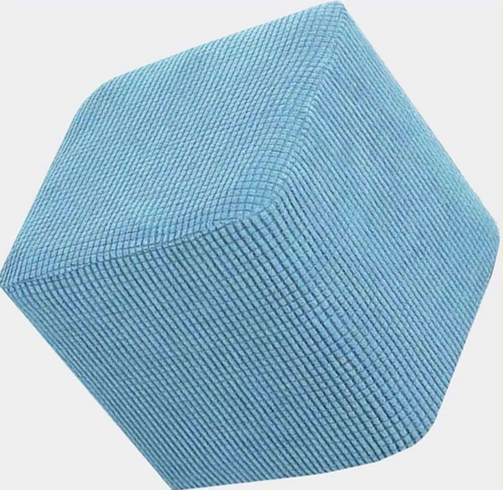 Stretch Ottoman Cover， Round/Square Foot Stool Covers， Jacquard Ottoman Slipcover ，Sofa Foot Pouffe Protector Non Slip With Elastic Bottom Washable Red/Grey/Brown/Beige ( Color : A6 , Size : 35x35cm )