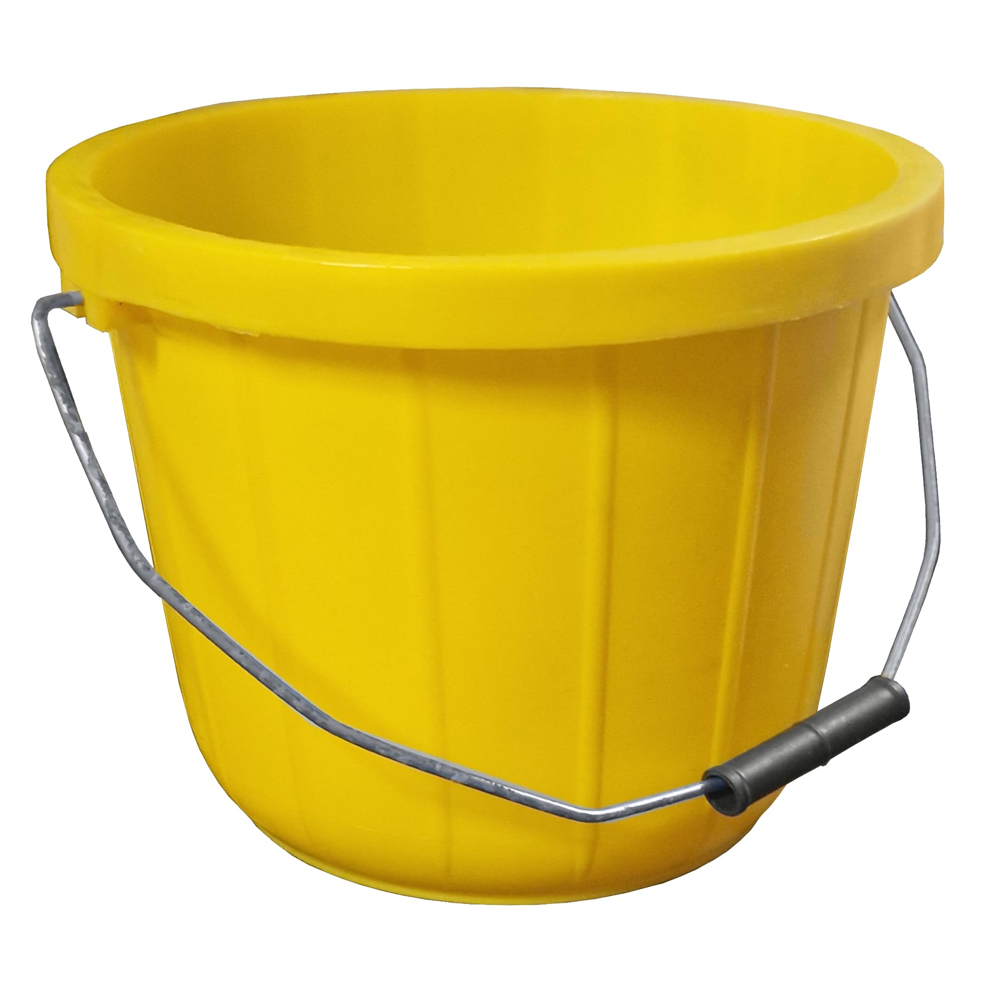 Heavy Duty Yellow Bucket 10L (2 Gallon) – Plastic Bucket Ideal as Feed Bucket or Calf Bucket with Easy-Grip Handle – Strong Utility Bucket